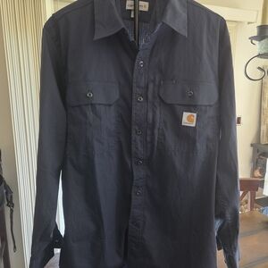 Carhartt Men's Classic Twill Work Shirt in navy (L236)